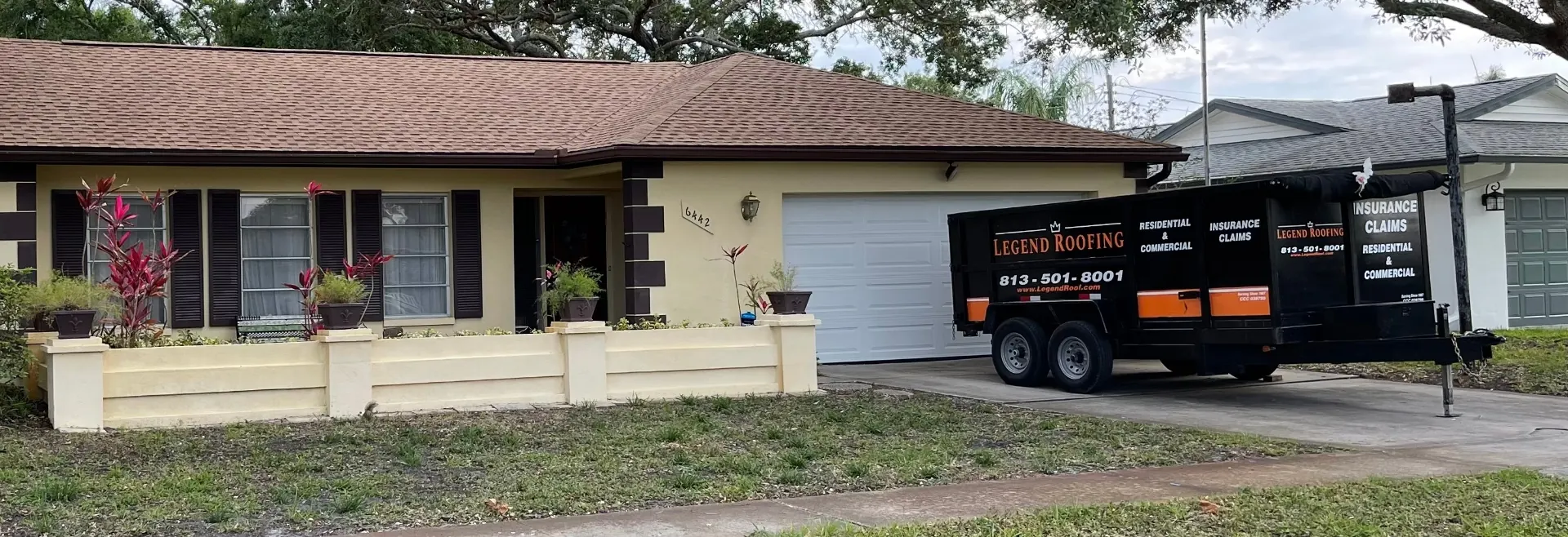 Legend Roofing branded trailer