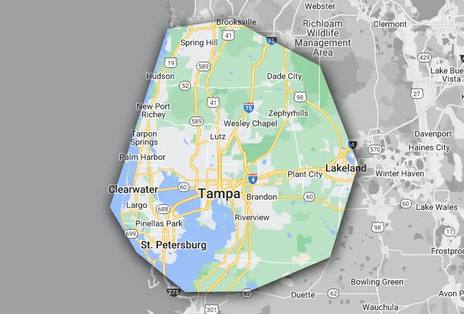 Tampa Bay service area map